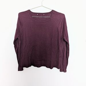 Zara Fine Knit Sweater – Burgundy, Women's S